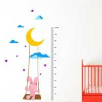 Adorable moon and bear growth chart wall sticker RPC1948T38