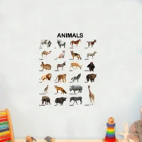 Animal name wall sticker for kids learning RPC1701T38