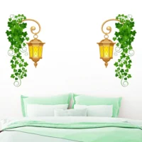 Antique lamp decor with ivy plants wall sticker RPC2645T38