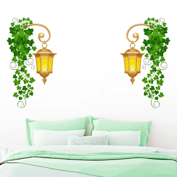 Antique lamp decor with ivy plants wall sticker RPC2645T38
