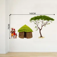 Artistic depiction of a tribal family wall sticker RPC1858T38