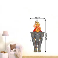 Artistic ganesha with elephant wall sticker RPC317