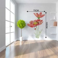 Artistic honeybee and floral wall sticker RPC304