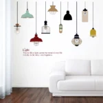 Beautiful wall sticker of hanging lamps with a motivational quote RPCFS6034T38