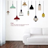 Beautiful wall sticker of hanging lamps with a motivational quote RPCFS6034T38