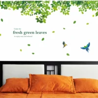 Birds and leaves with motivational quotes wall sticker RPC2564