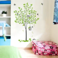 Birds and tree with nest decorative sticker RPC1617