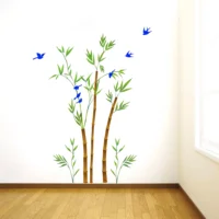 Birds perched on bamboo wall decal RPC1747T38