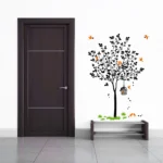 Black tree with birds and nest wall sticker RPC2117T50