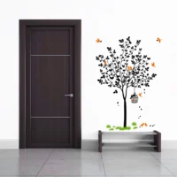 Black tree with birds and nest wall sticker RPC2117T50