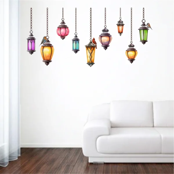 Bright and artistic hanging lamp wall sticker RPC2241T25