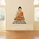 Buddha with mind quote inspirational wall sticker RPC1090