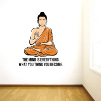 Buddha with mindfulness quote wall sticker RPC1090