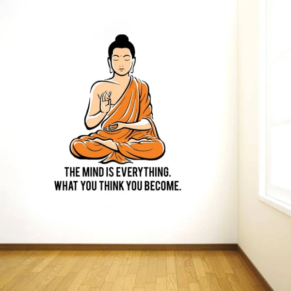 Buddha with mindfulness quote wall sticker RPC1090