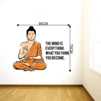 Buddha with peaceful mind quote wall decor RPC1090