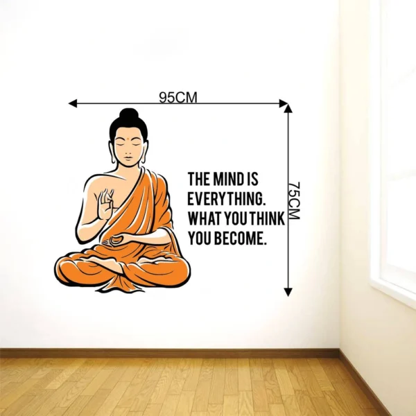 Buddha with peaceful mind quote wall decor RPC1090