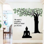 Buddha with tree and mind quote wall decor RPC1092