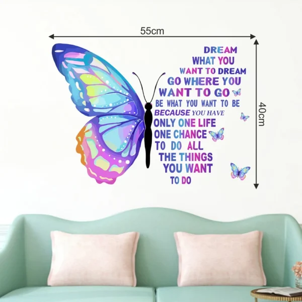 Butterfly wall sticker featuring inspirational quotes DOD2361T50