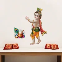 Charming depiction of krishna as a child wall sticker RPC2643T25
