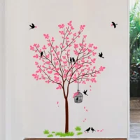 Charming pink leafed tree wall sticker RPC2109