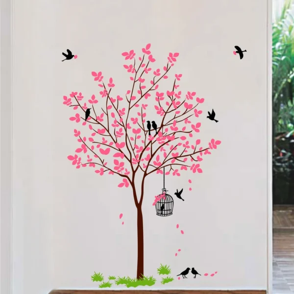 Charming pink leafed tree wall sticker RPC2109