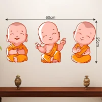 Charming wall sticker with baby monks RPC2440