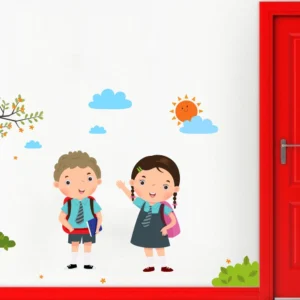 Cheerful back to school design wall sticker RPC594
