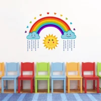 Cheerful rainbow and sun wall sticker RPC1695T38