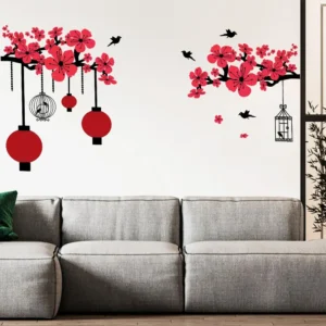 Chinese peach flower wall sticker decor BBD RPC003