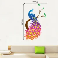 Colorful peacock tree design wall sticker RPC1681T50