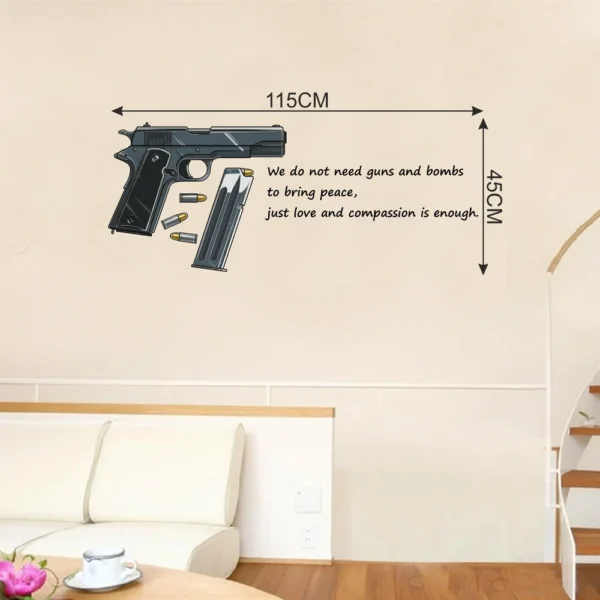 Contrasting gun and peace statement wall decal RPC1944T50