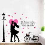 Couple with a cycle and light wall decal RPC1799T38
