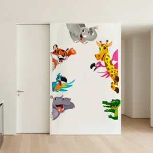 Decorative cartoon animals door sticker RPC786