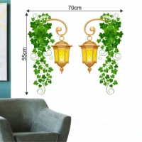 Decorative ivy and vintage lamp wall sticker RPC2645T38