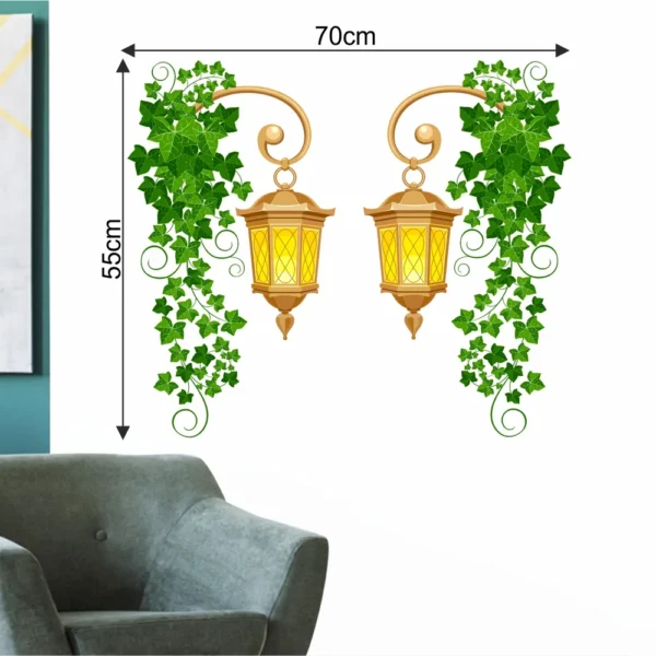 Decorative ivy and vintage lamp wall sticker RPC2645T38