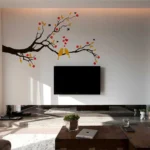 Decorative wall sticker with love birds and flowers RPC378