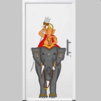 Divine elephant ride of lord ganesha wall sticker RPC317