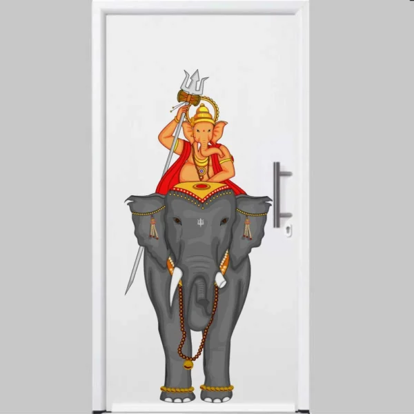 Divine elephant ride of lord ganesha wall sticker RPC317
