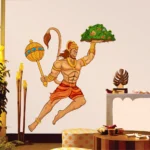 Divine hanuman carrying hills wall sticker RPC624