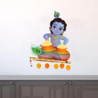 Divine krishna with butter wall sticker RPC1683T50