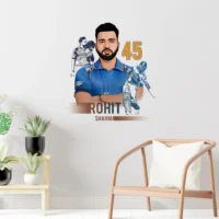 Dynamic cricket themed wall sticker of rohit sharma RPC2619T50