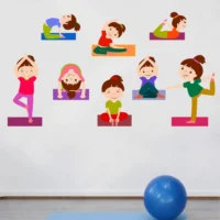 Educational kids yoga design wall sticker RPC764