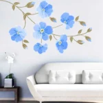 Elegant indigo floral pattern wall sticker RPC195