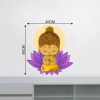 Enlightened baby buddha on lotus wall decal RPC1890T50