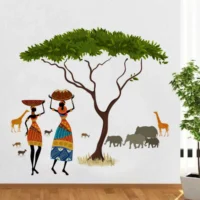 Exotic tribal and animal nature wall decal RPC217