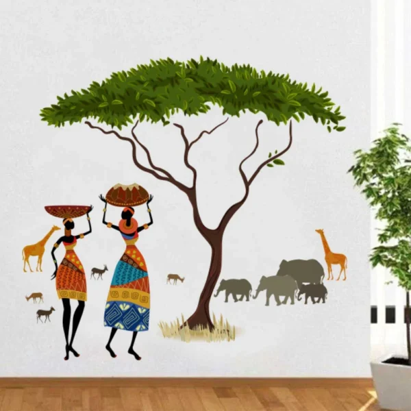 Exotic tribal and animal nature wall decal RPC217