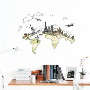 Explore world landmarks wall sticker RPC2187T50