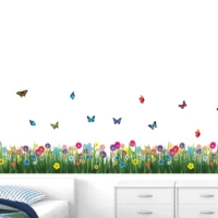 Floral border depicting a serene garden path wall sticker RPC2421