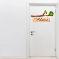Front door greeting with tree wall sticker RPC1882T25