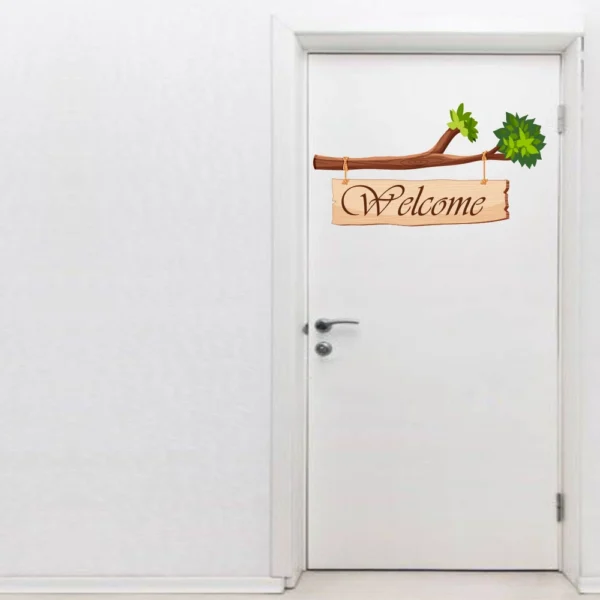 Front door greeting with tree wall sticker RPC1882T25
